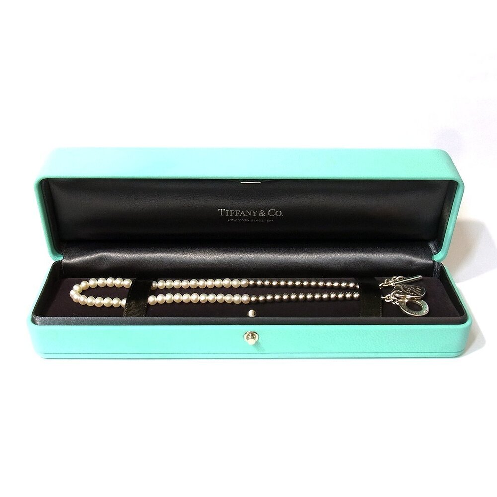 Tiffany to Wrap Bead Bracelet Pearl Diamond Heart Silver Co - Picture 5 of 5